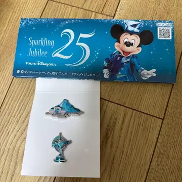 도쿄디즈니씨 25주년 핀 배지 2개 세트