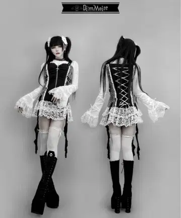 Dim Moire 타무노 치기리 고딕 드레스