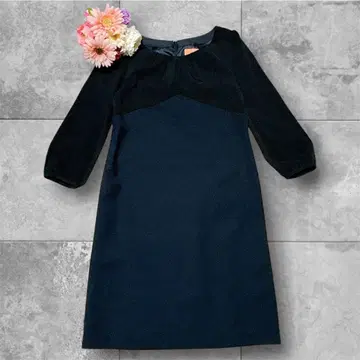 SunaUna 수나우나 가슴 절개 원피스 네이비 블랙 38