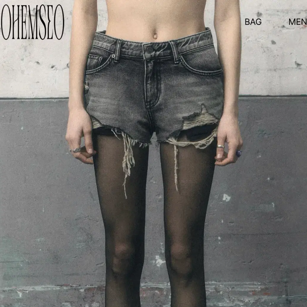Bohemian Seoul Motorcycle Leather Shorts Vintage Gray on Bunjang
