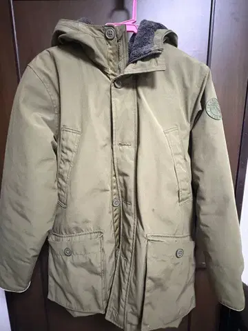 GAP 밀리터리 자켓 카키 후드 부착