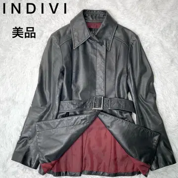 새상품급 고급 소가죽 레더 자켓 인디비 벨트 포함 보르도 안감 38