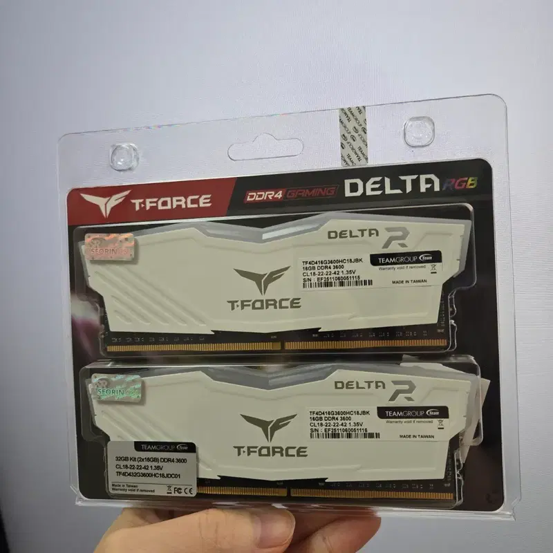 (미개봉 새상품) 팀그룹 t-force ddr4 3600 cl18 32g