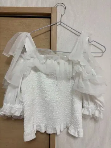 evelyn 리본 셔링 오프숄더 양산형 청순 스타일