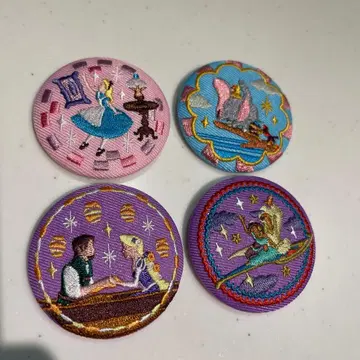 디즈니 Disney 자수 캔뱃지 라푼젤 앨리스 덤보 알라딘