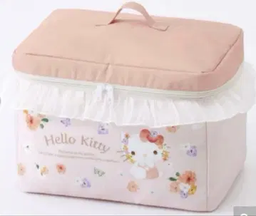 새상품 헬로키티 꽃 오렌지 레이스 뚜껑 포함 수납 박스 보관 케이스