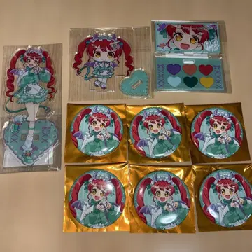 프리파라 하트 데비데비 파티 시라타마 미캉 아크릴 스탠드 캔뱃지