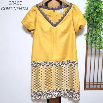 GRACE CONTINENTAL 그레이스 콘티넨탈 원피스 자수 노랑