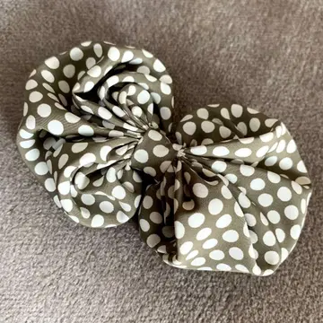 코사지 머리핀 리본 브라운 도트 헤어 액세서리 캐주얼