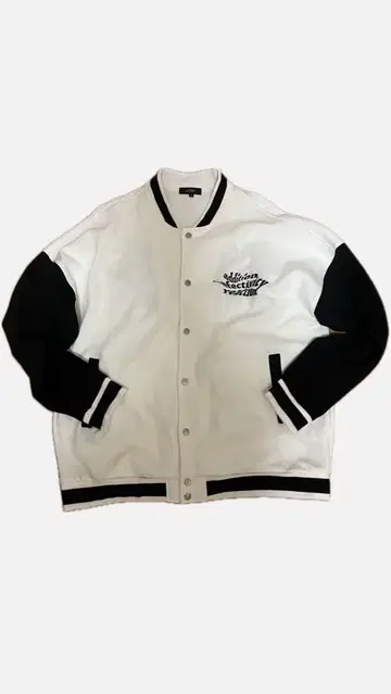 RE730 바시티 자켓 화이트 x 블랙 y2k 스트릿 새상품급