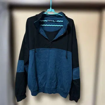 PURITAN 집업 맨투맨 블랙/터콰이즈 블루 퓨리탄