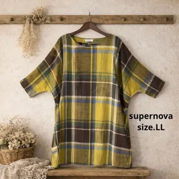 새상품급 빅 사이즈 supernova 체크 원피스