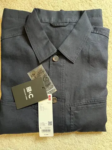 UNIQLO C 프리미엄 린넨 셔츠 자켓 L 네이비