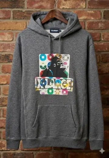 [ XLARGE ] 레코드 고릴라 그래픽 후드 맨투맨 ( L 사이즈 )