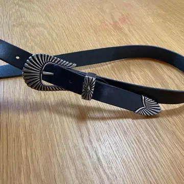 웨스턴 벨트 소가죽 벨트 도치기 가죽 3점 금장 장식 25mm 폭