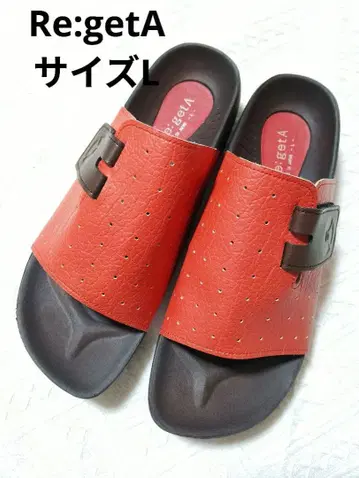 [미사용] Re:getA R68E 레드 룸샌들 L사이즈 일본제