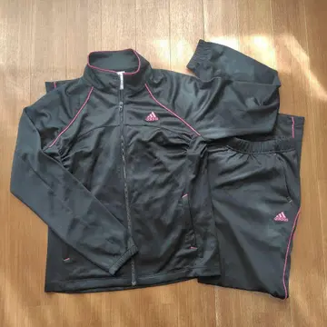 아디다스 저리 상하의 세트 L 사이즈 블랙 x 핑크