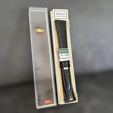 MIMOSA 가죽 시계 벨트 19mm 블랙