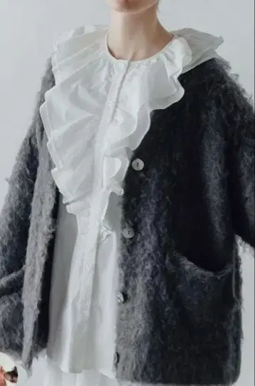 ella 에라 러플 프릴 볼륨 셔츠 오버사이즈