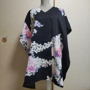 실크 기모노 리메이크 롱 튜닉 세미 오더