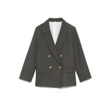 금장 버튼 2 사이즈 더블 브레저 재킷 카키 0