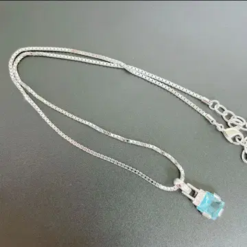 SWAROVSKI 목걸이 실버 블루스톤 베네치안 체인