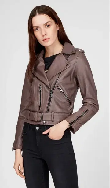 ALLSAINTS 라무 가죽 자켓 브라운 DALBYBIKER UK6