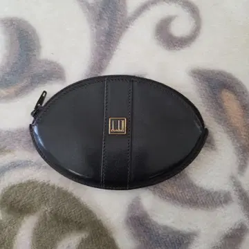 dunhill 던힐 천연 가죽 가죽 타원 지갑 동전 지갑 레몬형 블랙