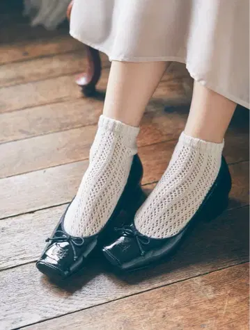 메종 드 플뢰르 프티 로브 카논 에뚜왈 차림새 발레 슈즈 펌프스