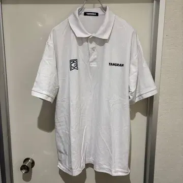 TANGRAM 화이트 피케 셔츠 반팔 XXL