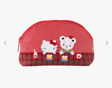 familiar 패밀리아 헬로키티 콜라보 파우치 빨간색 체크