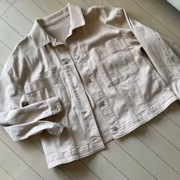 leilian 플러스 하우스 베이지 핑크 캐주얼 데님 자켓