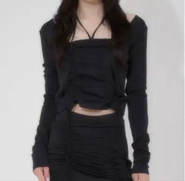 AWL Ellno de Mavie 셔링 상의 시즈니룩