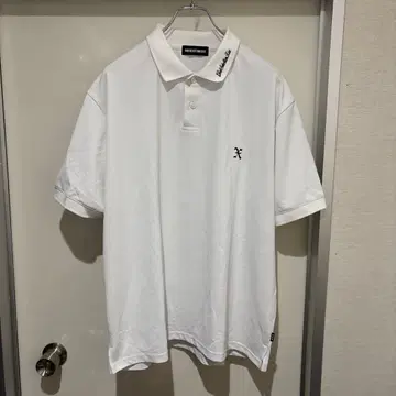 God Selection XXX 화이트 피케 셔츠 XL