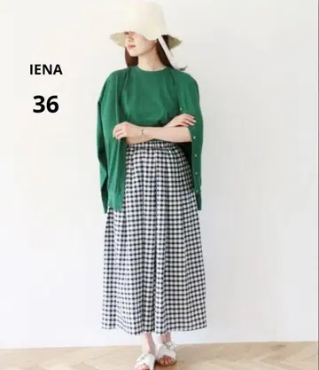 새상품급 IENA 이에나 깅엄 체크 S 롱 스커트