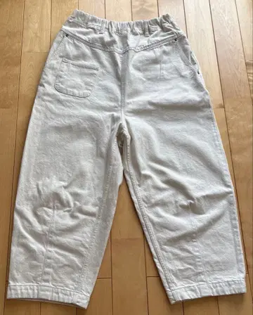 [츠무구] 화이트 캐주얼 팬츠 허리밴딩