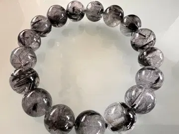 블랙 루틸 팔찌 12mm 새상품 17cm