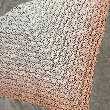 삼각형 숄 쉘 편직 살몬 핑크 원더 코튼