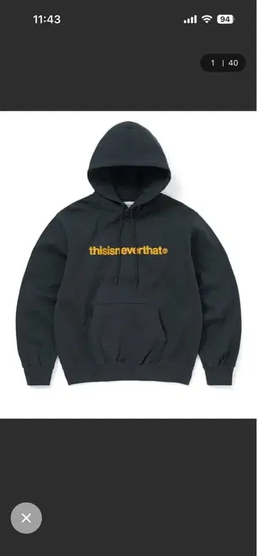 thisisneverthat 블랙 후드티 T02