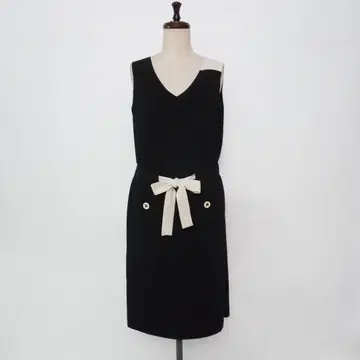 티키티라와 에이프런 드레스 슬리브리스 원피스 블랙 M 상당*OD1252