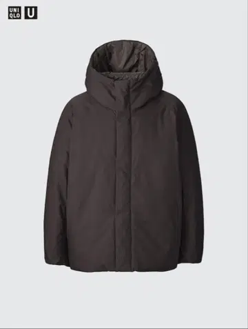 유니클로유 UNIQLO U 퍼프테크 볼륨 후드티 브라운