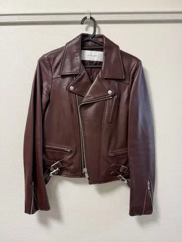 다크 브라운 가죽 라이더 자켓