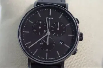 [ 가죽 밴딩 새상품 ] TIMEX 타이맥스 크로노그래프 손목시계