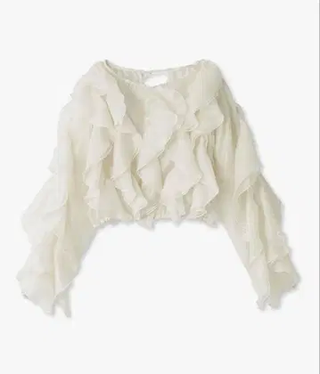 snidel 스나이델 볼륨 프릴 블라우스 크롭 기장