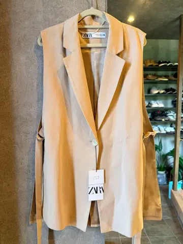 ZARA 베이지 슬리브리스 자켓 베스트 지레 XS