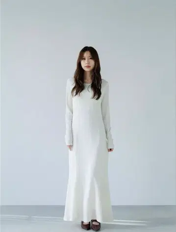 SENEE 컷 도비 롱 원피스