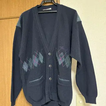 Compass Card 아가일 가디건 네이비