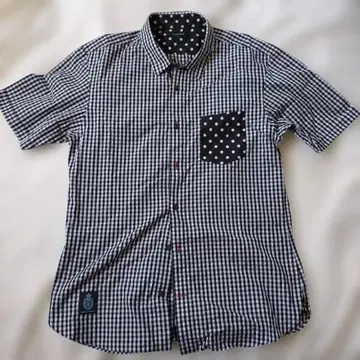 GUILD PRIME 반팔 셔츠 블랙 화이트 깅엄 체크