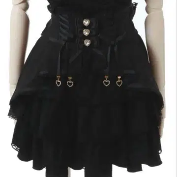 LISLISA 프론트 카슈쿨 스커트 블랙