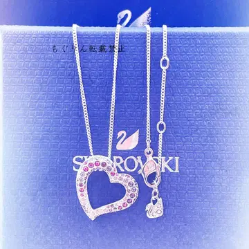 Swarovski 컬러 오픈 하트 목걸이